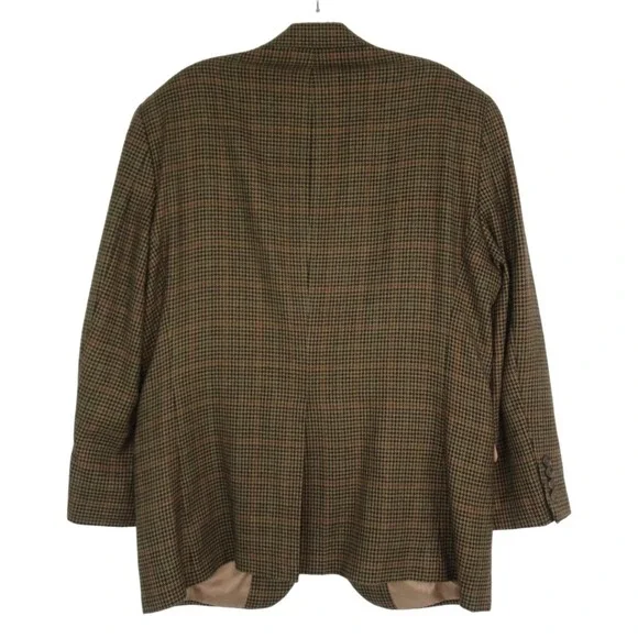 LAUREN RALPH LAUREN Lambswool Houndstooth Plaid Blazer Men Size 40S - Picture 2 of 12